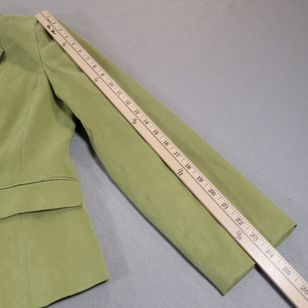 Vintage Talbots Faux Suede Blazer Career Jacket Sage Green Womens 12 Office Chic - Picture 8 of 12